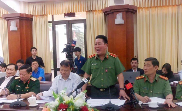 Trung tướng Bùi Văn Thành – Thứ trưởng Bộ Công an phát biểu tại hội nghị