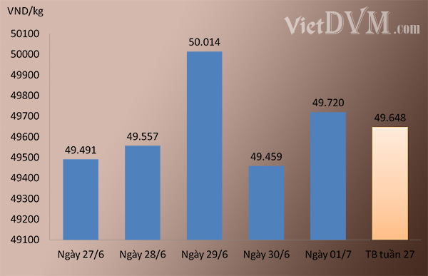 Giá thịt gà biến động trong tuần 27 năm 2016