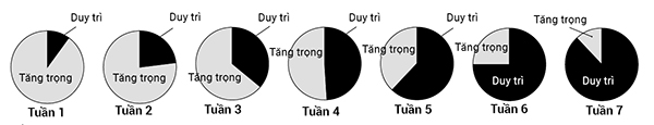 Năng lượng từ thức ăn mà gà dùng để tăng trưởng so với mức dùng để duy trì cơ thể trong quá trình nuôi dưỡng