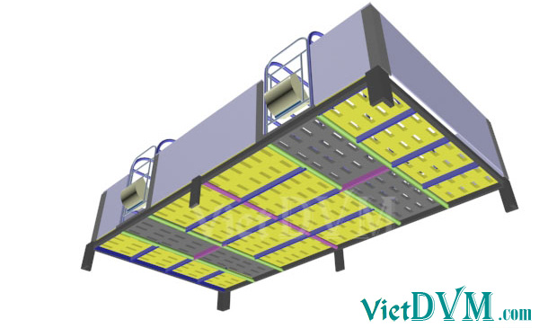 Mô hình 3d chuồng sàn cho heo nái đẻ kiểu có vách ngăn - bước 7