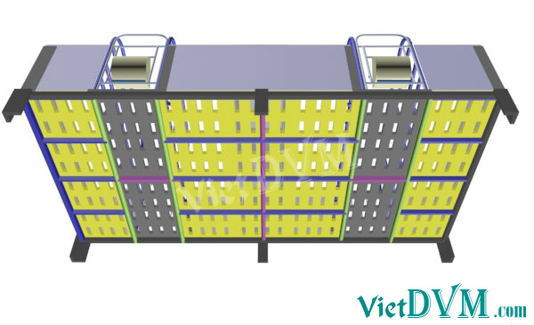 Mô hình 3d chuồng sàn cho heo nái đẻ kiểu có vách ngăn - bước 8